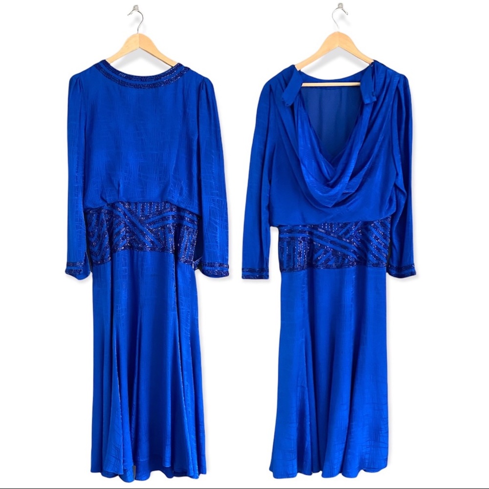 Vintage Beaded Silk D’ore Cocktail Dress, Women's 14 - Picture 2 of 16